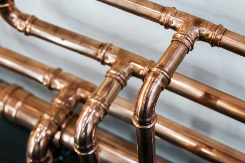 copper plumbing pipes