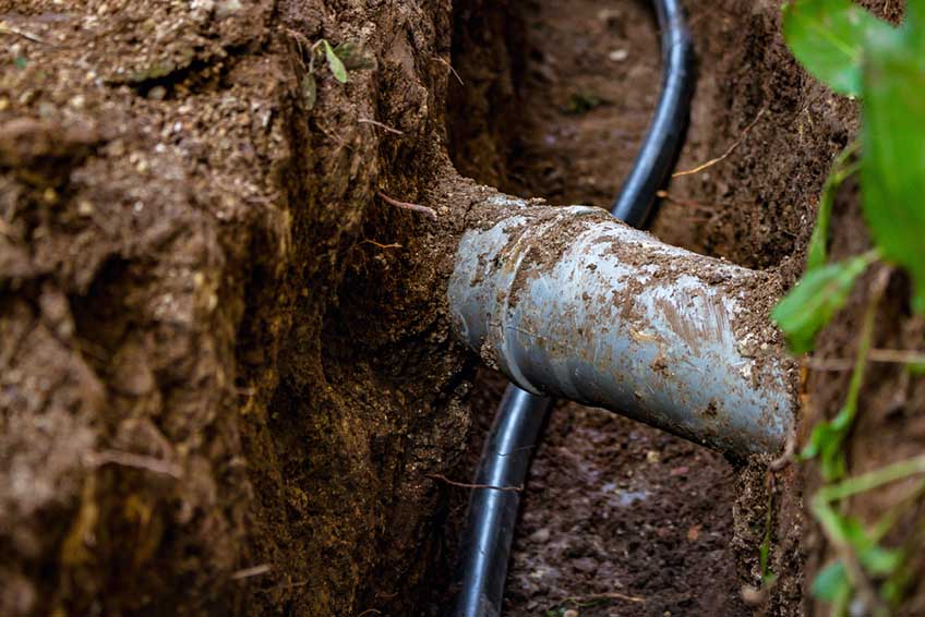 damaged sewer line