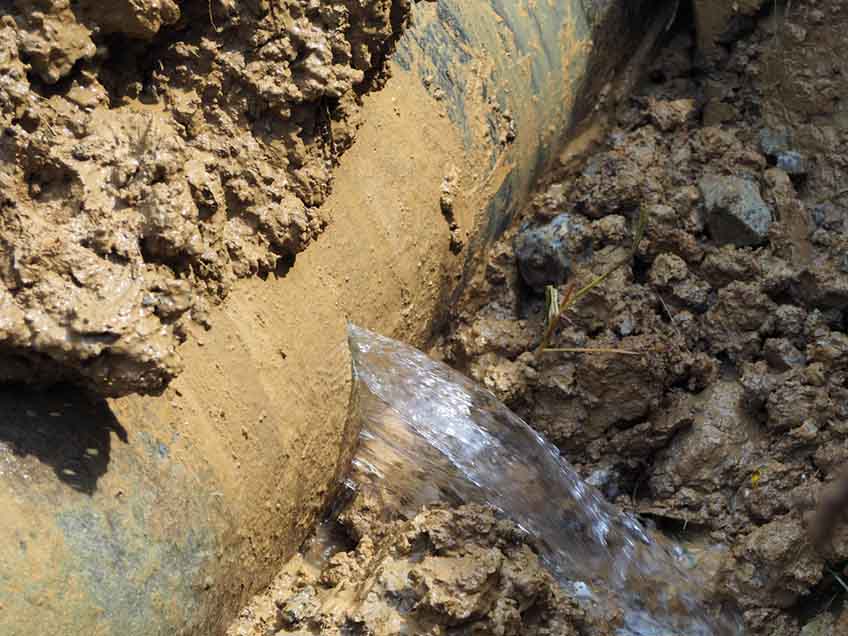 burst water pipe