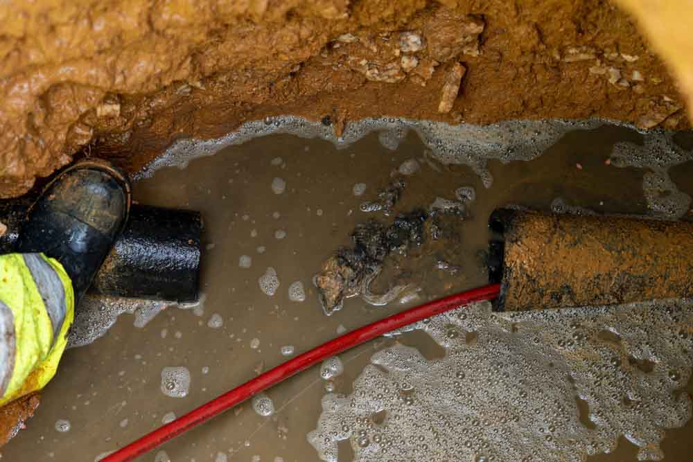 broken sewer line