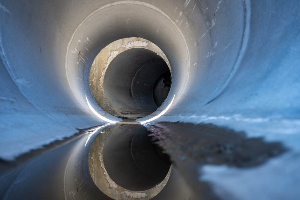 lined pipe interior